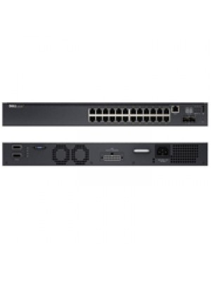 Dell Networking Switch N2024P L2 c/ 24x PoE 10/100/1000Mbps + 2x portas 10G SFP+ e 2x portas Stacking (Empilhavel ate 12 unid.) 210-ABNW